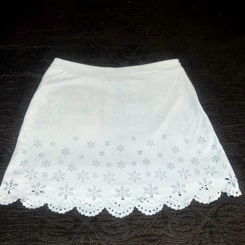 Baby blue cut-out flower skirt